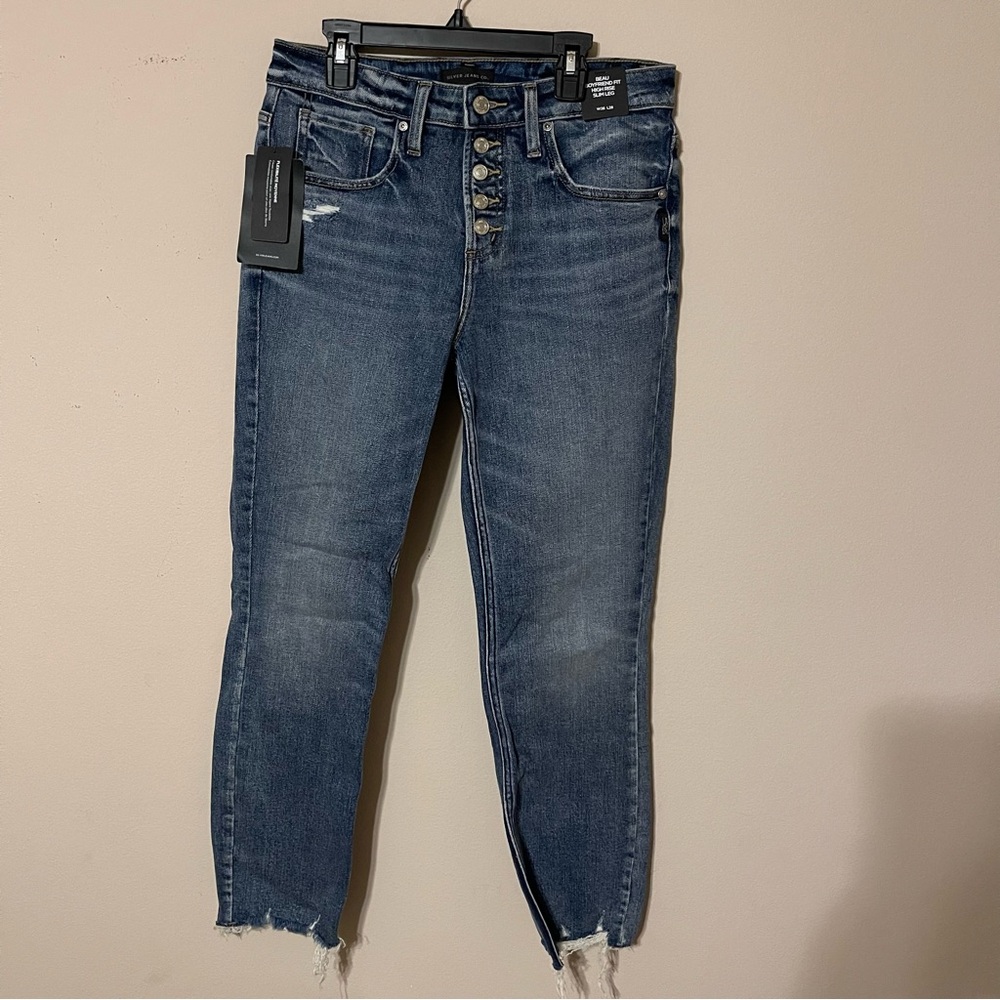 NEW Silver Jeans Women's Beau High Rise Slim Leg Jeans, 26x28